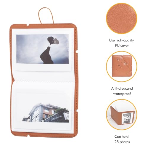 Rieibi Photo Album for Fujifilm Instax Wide210/Wide300/Wide400 Camera, Album for Polaroid 3.4x4.3 inch Wide Film, PU Leather Photo Frame for Instax Wide 400 Album