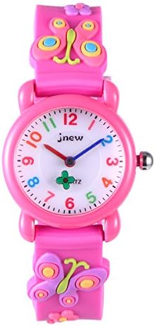 FoMass Gifts for 3-10 Year Old Boys Girls, 3D Cute Cartoon Waterproof Silicone Kids Watches Children Toddler Wrist Watches, Toys for 5-12 Year Old Boys Girls Birthday(red butterfly)