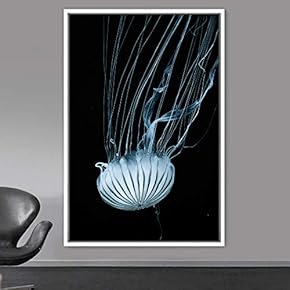 signwin Framed Canvas Wall Art Jellyfish Bedroom Colorful...