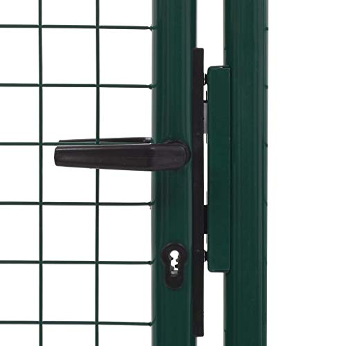 Tidyard Metall Zauntor Gartentor Hoftor Einzeltor Einfahrtstor Zaunfelder, 100x125 cm Grün – Bild 5