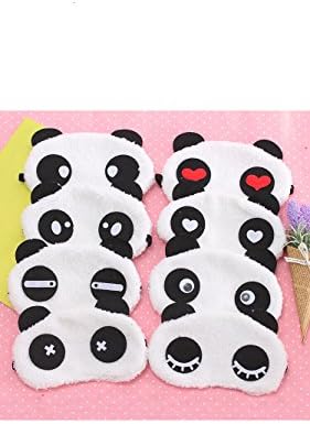 SKEYHALY Breathable and Lovely Panda Face Sleep Masks Eye Mask Sleeping Blindfold Nap Cover 6 PCS