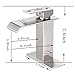 BWE Waterfall Bathroom Faucet Brushed Nickel Bathroom Faucets for Sink 1 Hole with Pop Up Drain Assembly and Supply Hose Single Handle Vanity Sink Faucet Parts Bath Lavatory Modern Mixer Tap