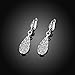 AMBESTEE Hollow Design White Gold Plated Drop Dangle Earrings Studs Set for Women Girls