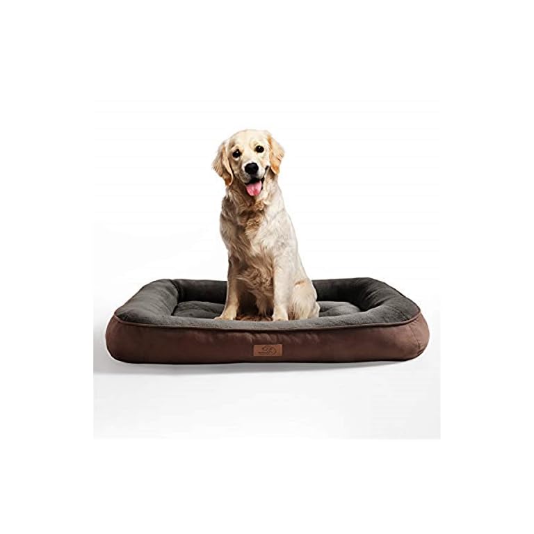 Bedsure Plush Dog Bed Extra Large Machine Washable Pet Bolster Bed for Large Dogs Up to 45 KG