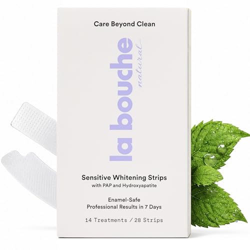 La Bouche Natural Sensitive Teeth Whitening Strips, Peroxide-Free, 14ct at Amazon