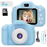 ArtJ4U Kids Digital Video Camera for Girls 3-10 Years Old,8 MP Rechargeable Camera Shockproof 1080P HD Cameras Camcorder for Girls Kids Toddler Indoor Outdoor Travel(32GB Memory Card Included) (Blue)
