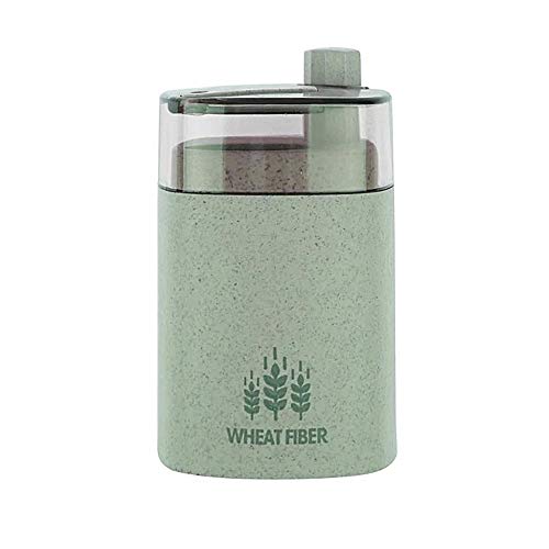 Wewin Automatic Toothpick Holder Container Wheat Straw Household Table Hand Press Toothpick Holder Storage Box Dispenser Home Decor (Green)