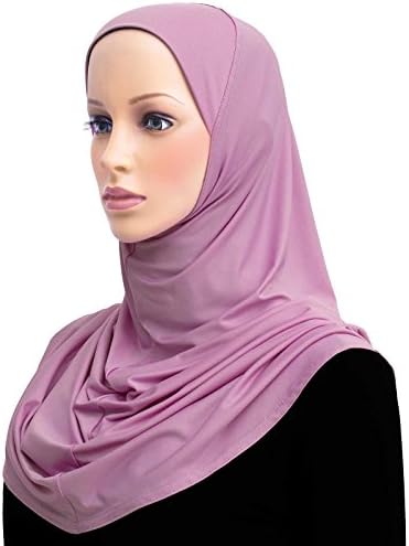 Lycra Amira Hijab 1 piece Long Women's Headscarf (Lilac)