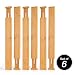 Bamboo Drawer Divider Organizer Set of 6 - Spring Loaded, Expandable, Adjustable & Stackable Dividers Best For Kitchen, Junk Drawer, Bedroom, Bathroom, Baby or Desk Inserts