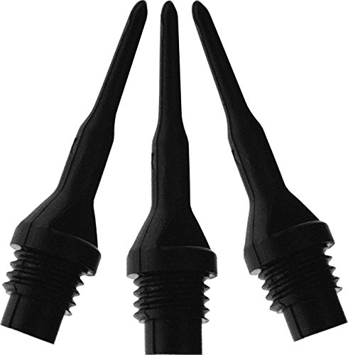 Viper Dart Accessory: Tufflex II 1/4" Thread Soft Tip Dart Points, Black, 500 Pack