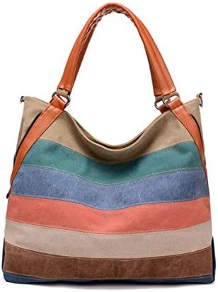 Women Hobo Multi-Color Shoulder Bags Tote Large Capacity Canvas Bags