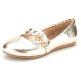 Dream Pairs STARLET Adorable Mary Jane Side Flowers Casual Slip On Ballerina Flat (Toddler/ Little Girl/) New