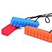 Chewy Block Necklace (3 Pack + Extra Clasp) Mild to Moderate Chewers Chewable Stimulation, Textured Oral Support Boys, Girls, Children with Autism, Motor Skill, Special Needs (Red Blue Orange)