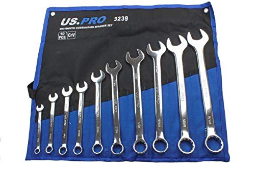 US PRO Tools 10PC Whitworth Combination Spanner Set 1/8" - 11/16" 3239