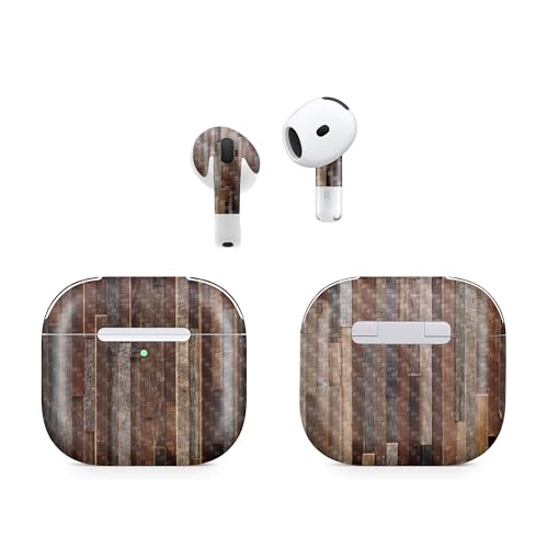 Carbon Fiber (2 Pack) Headphone Skin Compatible with Apple AirPods 4 - Woody -…