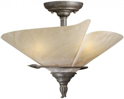 Vaxcel Cpcfu150Bw Capri Semiflush Mount 15" Black Walnut Finish