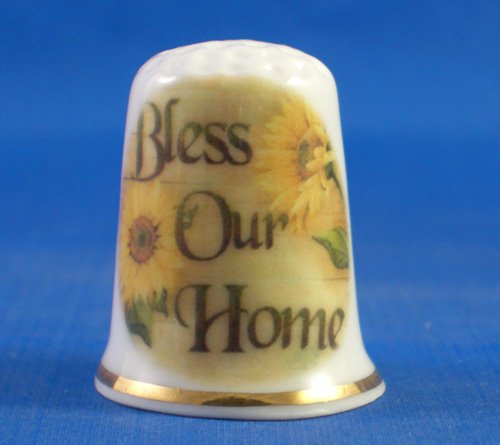 Porcelain China Thimble -- Bless our Home