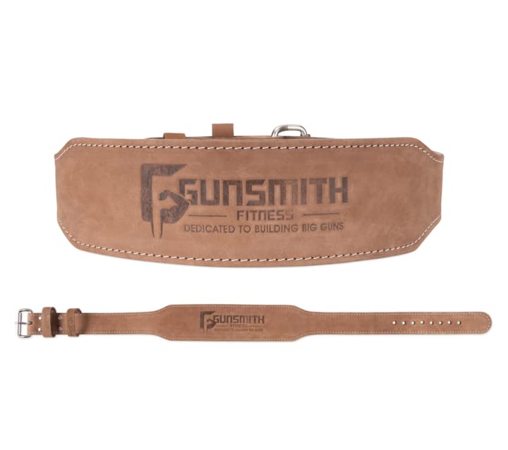 Gunsmith Fitness Weight Lifting Belt – Shibusa Genuine Leather Handmade Back Support Lifting Belts for Men & Women – Bodybuilding, Squats & Powerlifting Belt (Small, Olympic)