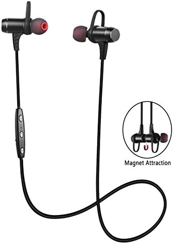 Bluetooth Headphones, Ansion Wireless Bluetooth 4.1 Sport Headset IPX5 Sweat-proof Stereo Magnetic Earbuds Noise Isolating In Ear Earphones, Secure Fit for Work Out,Running,Gym with Built-in Mic