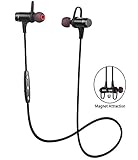 Bluetooth Headphones, Ansion Wireless Bluetooth 4.1 Sport Headset IPX5 Sweat-proof Stereo Magnetic Earbuds Noise Isolating In Ear Earphones, Secure Fit for Work Out,Running,Gym with Built-in Mic