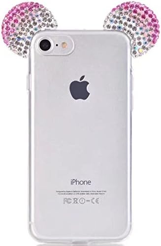 iPhone 8 Plus Phone Case,iPhone 8 Plus Diamond Case,Cartoon Cute Mouse Ears Bling Diamond Rhinestone Soft TPU Phone Case Cover For iPhone 8 Plus 5.5 inch