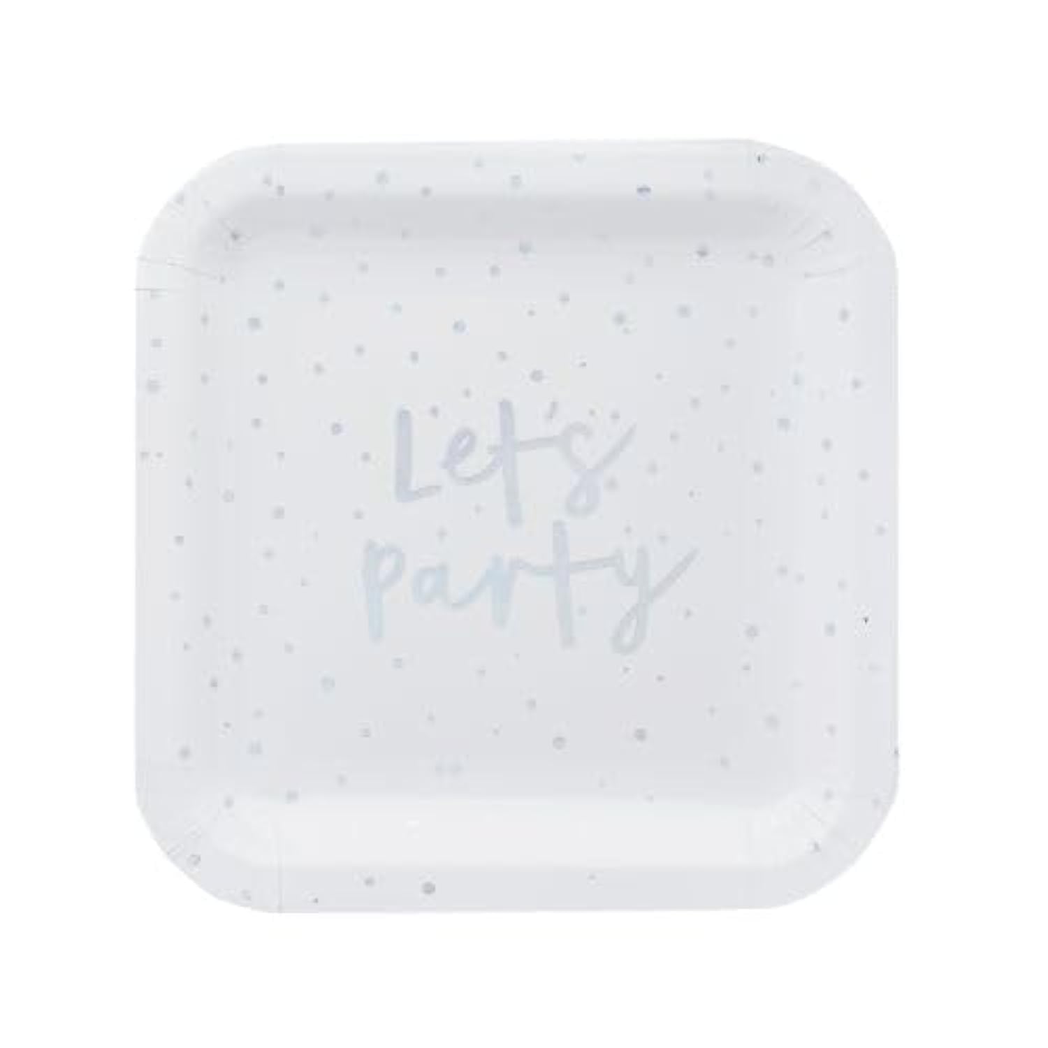 Hootyballoo 8 Pack Iridescent 'Lets Party' Paper Plates Tableware Partyware HBMM143