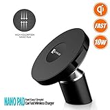KAILIQI Nano Fast Wireless Car Charger & Car Phone Holder, QI Automatic Wireless Charger Car Mount with Nano Pad Suction for iPhoneX/8/8 Plus,Samsung Galaxy S9/S9+/Note 8/S8/S8 Plus/S7/S6 Edge (10W)