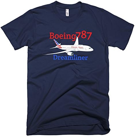 Boeing 787 Dreamliner "Dream Team" Custom Airplane T-shirt - Personalized with N# Navy / XS