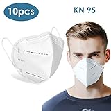 K N95 Medical Face Masks - 5-Layer K N95 Dust Full Face Mask with Free Adjustable Headgear Filtration Barrier against Germ, Dust, Breathable Respirator Mask 10pcs