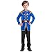 FREE BEAUTY Blue Boys Prince Charming Costume-Kids Halloween Christmas Party Cosplay Prince Costumes with Belt (S)