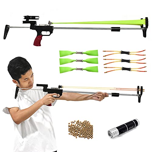 Runzkzy Hunting Slingshot Rifle, Mechanical Slingshot with Laser Sight