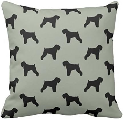 Black Russian Terrier Silhouettes Pattern Throw cushion cover case 2222