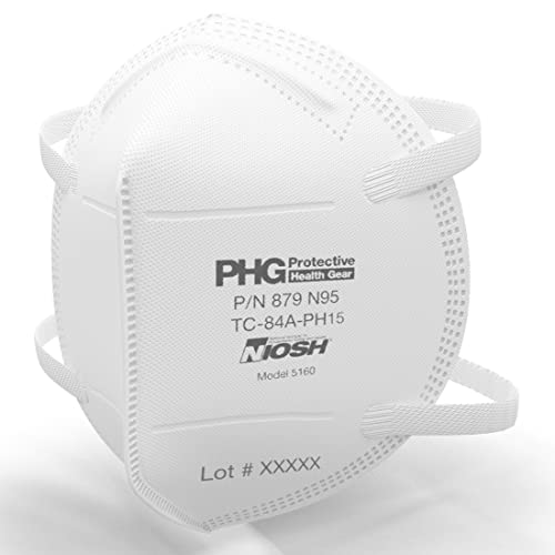 PHG PROTECTIVE HEALTH GEAR N95 Masks, NIOSH Certified, Made in USA