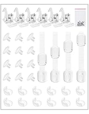 Zpose 34 Pcs Baby Safety Kit, Cabinet Locks, Fridge Lock, Cabinet Straps, Outlet Covers, Corner Protector, Refrigerator Lock, Cabinet Lock, Ooutlet Plug Covers, Corner Protector, Outlet Cover