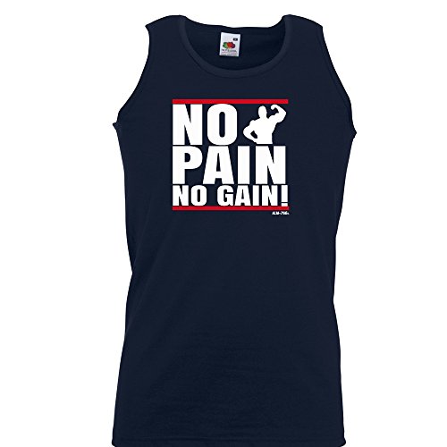 Mens Funny Tank Top Vests-No Pain No Gain Gym Excercise T-Shirts-funny gifts