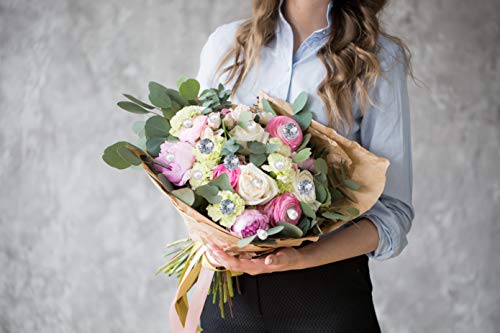 Senkary 300 Pieces Corsages Pins Flower Pins Floral Pins Diamond Crystal Pins Pearl Pins Straight Head Pins Wedding Bouquet Pins, 3 Styles