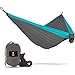 Double Camping Hammock With Straps – UNIQUE 4in1│Complete Fast Setup Hammocks Bundle, Waterproof, Lightweight Parachute Nylon, in Compression Tree Sack Blue