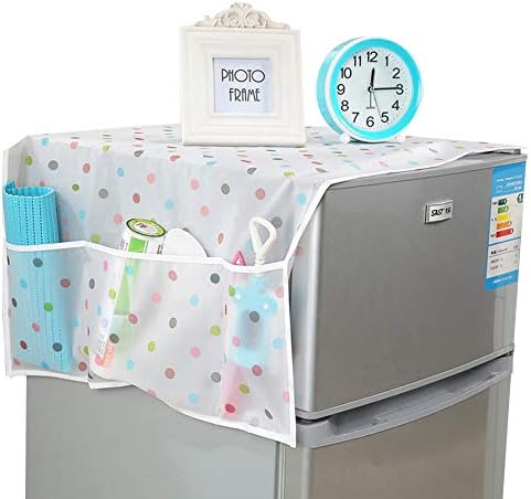 Fridge Caddy, Transparent Printing Refrigerator Dustproof Cover, Cookin Caddy, Over Closet Door Pantry Dorm Fridge Storage Organizer Cover Caddy