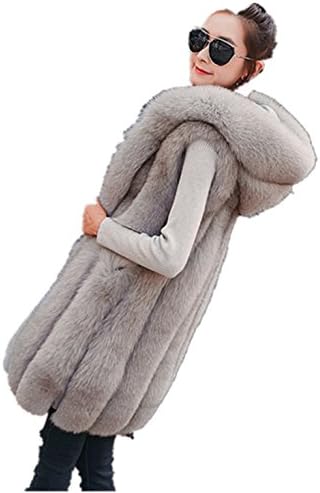 Womens Coats,Faux Fur Waistcoat For Ladies,YKA Girl Gilet Vest Parka Outwear Jacket (Gray, XXL)