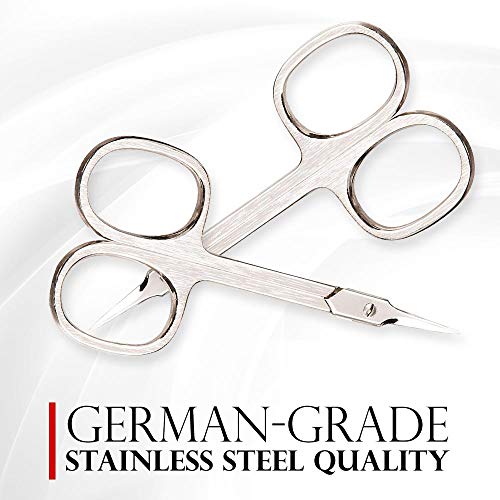 Titania Germany Cuticle Scissors - Premium Quality Tower Point Curved Cuticle Trimmer - For Cutting Dry Skin & Callus For Fingernail & Toenail Grooming