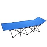 Camping Cot Portable Folding Beach Bed -260lbs Capacity-with High Strength Steel and Breathable Polyester Fabric – Free Storage Bag Included