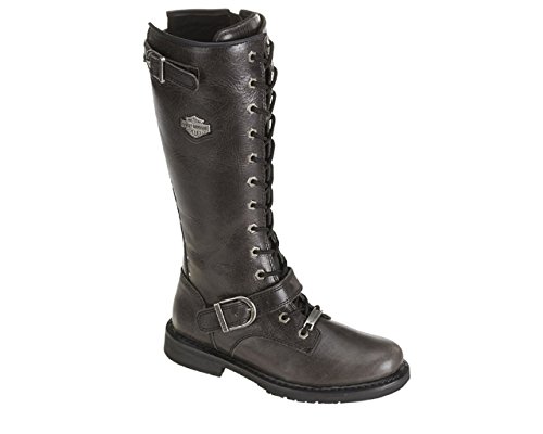 Harley-Davidson Womens Jill 13" Motorcycle Boot Black Leather D83721 6.5