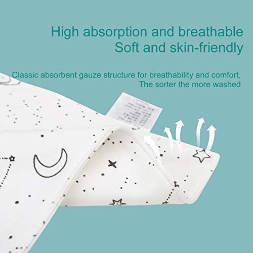 Cotton Baby Bib, 3 Pack Organic Absorbent Drooling Bibs for Teething Boy Girl, Soft Saliva Towel Drool Bibs for Teething Feeding Baby Shower Gift Set (One Size, Type C)