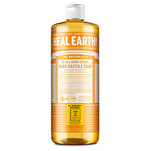 Dr. Bronner’s - Pure-Castile Liquid Soap (Citrus, 32 ounce) - Made with Organic Oils, 18-in-1 Uses: Face, Body, Hair…