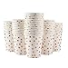 ALINK 150PCS Biodegradable Rose Gold Disposable Paper Plates Cups Set, 50 Dinner Plates, 50 Salad Plates,50 Paper Cups for Birthday Party, Wedding, Thanksgiving, Christmas, Bridal/Baby Shower Holiday