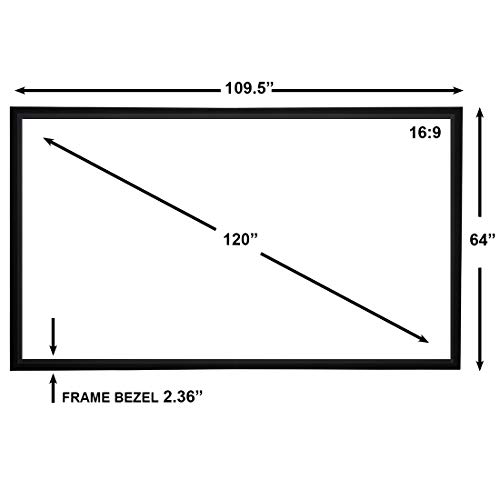 Visual Apex Fixed Frame Projector Screen 120 inch 4K/8K Ultra HDR, 3D