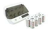 Combo: Tenergy TN299 Hybrid NiMH, NiCd, Li-ion, LiFePO4 Universal Charger + 8 pcs Tenergy Low Self Discharge Centura D Batteries