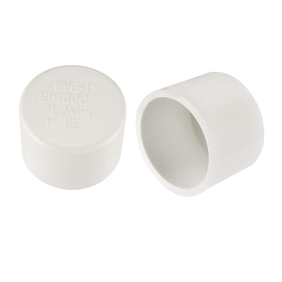 sourcing map 32mm PVC Pipe Cap Fitting, Slip Socket External End Caps 2 Pcs