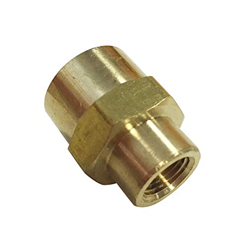 Legines NPT Reducing Coupling Brass 1/4" Female x 1/8" Female, Hex Reducer Coupler Adapter Pipe Fitting (Pack of 2)