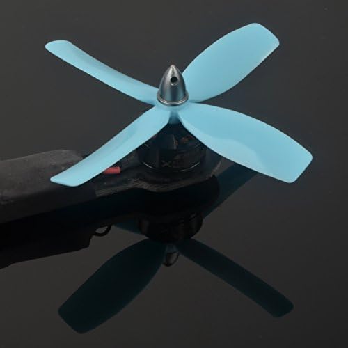 Quad-Blades 4040 Bullnose Propeller (5 Sets, 10CW, 10CCW) 4 Inch 4 Blades 4040x4 Indestructible Durable Powerful Balanced Light Props for Drone By XSOUL - BLUE